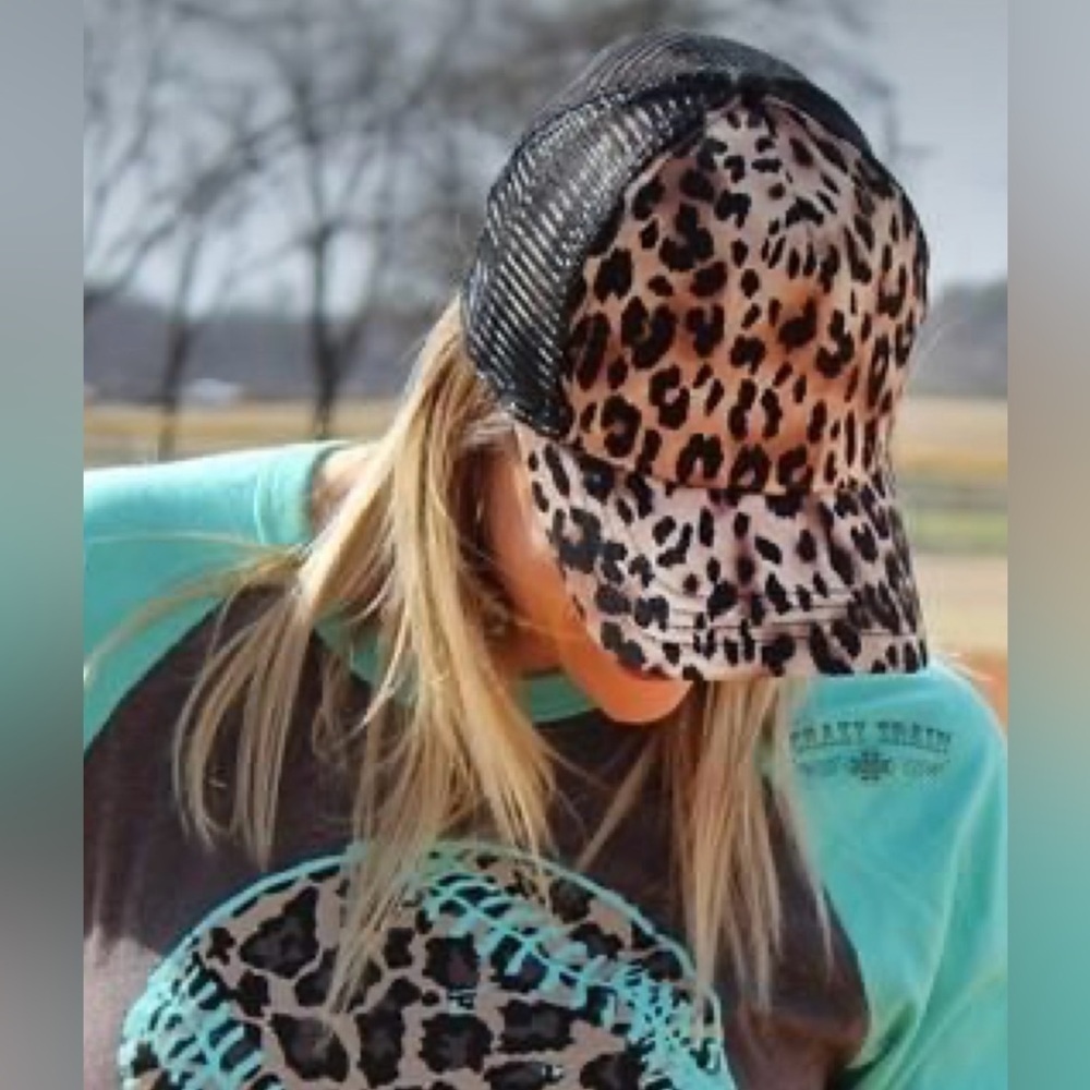 Crazy Train Black and Brown Leopard Cap
